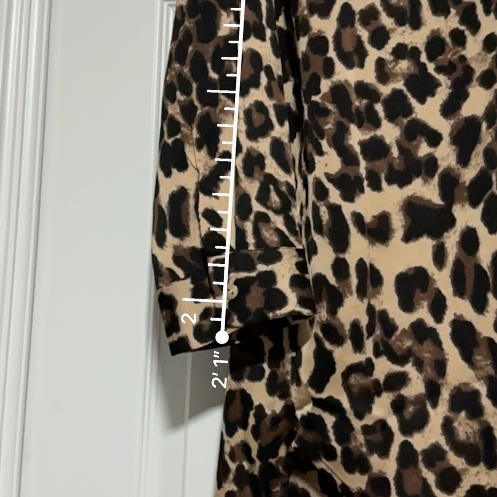 Leopard Print Long Sleeve Dress - Picture 2 of 5